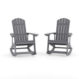 English Elm Commercial Grade All-Weather Poly Resin Wood Adirondack Rocking Chair with Rust Resistant Stainless Steel Hardware in - - Set of 2