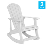 English Elm Commercial Grade All-Weather Poly Resin Wood Adirondack Rocking Chair with Rust Resistant Stainless Steel Hardware in - - Set of 2