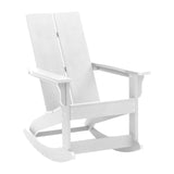 English Elm Modern Commercial Grade All-Weather 2-Slat Poly Resin Wood Rocking Adirondack Chair with Rust Resistant Stainless Steel Hardware