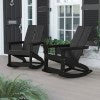 English Elm Modern Commercial Grade All-Weather 2-Slat Poly Resin Rocking Adirondack Chair with Rust Resistant Stainless Steel Hardware in - Set of2