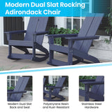 English Elm Modern Commercial Grade All-Weather 2-Slat Poly Resin Rocking Adirondack Chair with Rust Resistant Stainless Steel Hardware in - Set of2