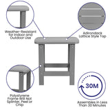 English Elm - Set of 2 Modern Commercial Grade All-Weather 2-Slat Poly Resin Rocking Adirondack Chairs with Matching Side Table