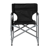 English Elm Commercial Grade Folding Director's Camping Chair with Side Table and Cup Holder - Portable Indoor/Outdoor Steel Framed Sports Chair