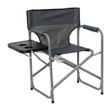 English Elm Commercial Grade Folding Director's Camping Chair with Side Table and Cup Holder - Portable Indoor/Outdoor Steel Framed Sports Chair