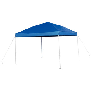 English Elm Commercial Grade 10'x10' Outdoor Pop Up Event Slanted Leg Canopy Tent with Carry Bag