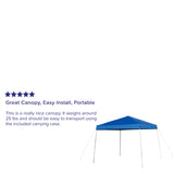 English Elm Commercial Grade 10'x10' Outdoor Pop Up Event Slanted Leg Canopy Tent with Carry Bag