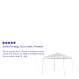 English Elm Commercial Grade 10'x10' Outdoor Pop Up Event Slanted Leg Canopy Tent with Carry Bag