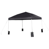 English Elm Commercial Grade 10'x10' Pop Up Event Straight Leg Canopy Tent with Sandbags and Wheeled Case