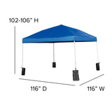 English Elm Commercial Grade 10'x10' Pop Up Event Straight Leg Canopy Tent with Sandbags and Wheeled Case