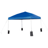 English Elm Commercial Grade 10'x10' Pop Up Event Straight Leg Canopy Tent with Sandbags and Wheeled Case