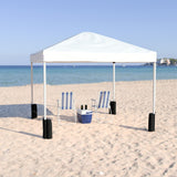 English Elm Commercial Grade 10'x10' Pop Up Event Straight Leg Canopy Tent with Sandbags and Wheeled Case