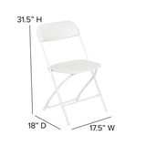 English Elm Commercial Grade Otis Portable Tailgate/Event Tent Set - 10'x10' Pop Up Canopy Tent, 6-Foot Bi-Fold Table, Set of 4 White Folding Chairs