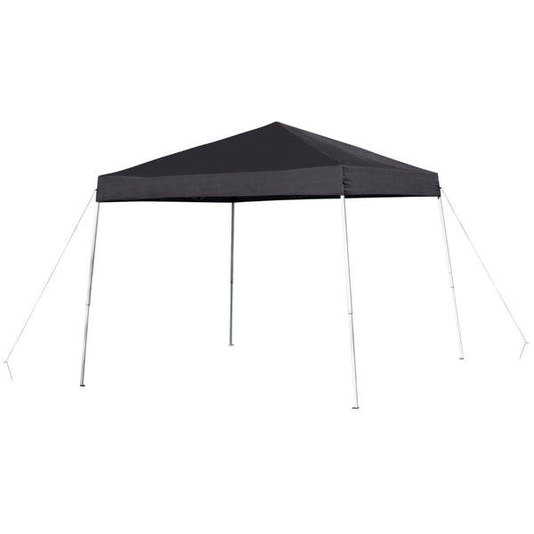 English Elm Commercial Grade 8'x8' Outdoor Pop Up Event Slanted Leg Canopy Tent with Carry Bag
