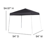 English Elm Commercial Grade 8'x8' Outdoor Pop Up Event Slanted Leg Canopy Tent with Carry Bag