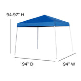 English Elm Commercial Grade 8'x8' Outdoor Pop Up Event Slanted Leg Canopy Tent with Carry Bag