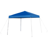 English Elm Commercial Grade 8'x8' Outdoor Pop Up Event Slanted Leg Canopy Tent with Carry Bag