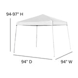 English Elm Commercial Grade 8'x8' Outdoor Pop Up Event Slanted Leg Canopy Tent with Carry Bag