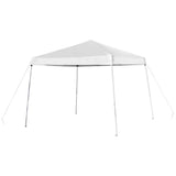 English Elm Commercial Grade 8'x8' Outdoor Pop Up Event Slanted Leg Canopy Tent with Carry Bag