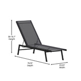 English Elm Adjustable Chaise Lounge Chair, Outdoor Five-Position Recliner, All Weather, /