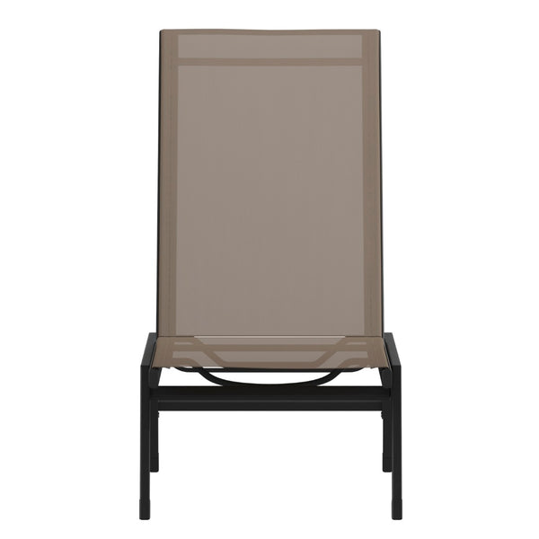 English Elm Adjustable Chaise Lounge Chair, Outdoor Five-Position Recliner, All Weather, Black/