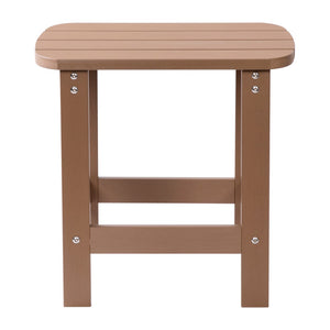 English Elm Commercial Grade All-Weather Poly Resin Wood Commercial Grade Adirondack Side Table