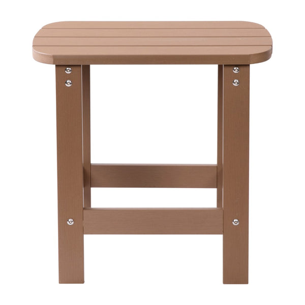 English Elm Commercial Grade All-Weather Poly Resin Wood Commercial Grade Adirondack Side Table