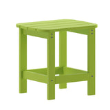 English Elm Commercial Grade Tiered Commercial Poly Resin Adirondack Side Table - - All-Weather - Indoor/Outdoor