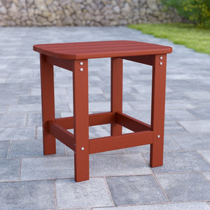 English Elm Commercial Grade All-Weather Poly Resin Wood Commercial Grade Adirondack Side Table