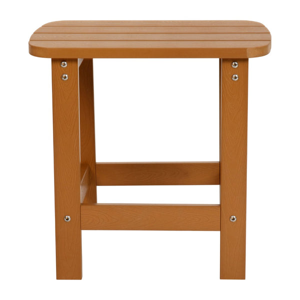 English Elm Commercial Grade All-Weather Poly Resin Wood Commercial Grade Adirondack Side Table