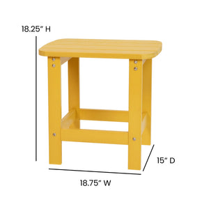 English Elm Commercial Grade All-Weather Poly Resin Wood Commercial Grade Adirondack Side Table