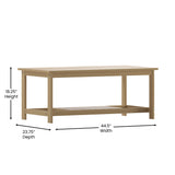 English Elm All-Weather Poly Resin Wood Two Tiered Commercial Grade Adirondack Slatted Coffee Conversation Table