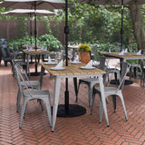 Commercial Grade Commercial Indoor/Outdoor Dining Table with Umbrella Hole, 30