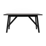 English Elm Commercial Grade 60" Solid Wood Trestle Base Dining Table, Farmhouse Style Commercial Grade Table with Seating for 6, Finish