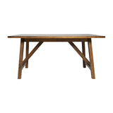 English Elm Commercial Grade 60" Solid Wood Trestle Base Dining Table, Farmhouse Style Commercial Grade Table with Seating for 6, Finish