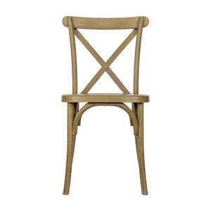English Elm Commercial Grade Commercial Indoor/Outdoor Wood Look Resin Cross Back Chair