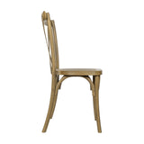 English Elm Commercial Grade Commercial Indoor/Outdoor Wood Look Resin Cross Back Chair