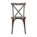 English Elm Commercial Grade Commercial Indoor/Outdoor Wood Look Resin Cross Back Chair