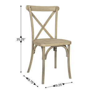 English Elm Commercial Grade Commercial Indoor/Outdoor Wood Look Resin Cross Back Chair