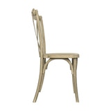 English Elm Commercial Grade Commercial Indoor/Outdoor Wood Look Resin Cross Back Chair