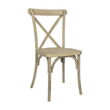 English Elm Commercial Grade Commercial Indoor/Outdoor Wood Look Resin Cross Back Chair