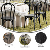 English Elm Commercial Grade Commercial Indoor/Outdoor Wood Look Resin Thonet Style Chair