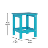 English Elm Commercial Grade Commercial Grade 3 Piece Indoor/Outdoor Adirondack Set with 2 Adjustable HDPE Loungers with Cup Holders and 2-Tier Side Table