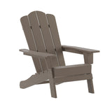 English Elm Adirondack Chair with Cup Holder, Weather Resistant HDPE Adirondack Chair