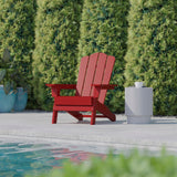 English Elm Adirondack Chair with Cup Holder, Weather Resistant HDPE Adirondack Chair