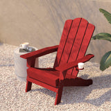 English Elm Adirondack Chair with Cup Holder, Weather Resistant HDPE Adirondack Chair