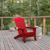 English Elm Adirondack Chair with Cup Holder, Weather Resistant HDPE Adirondack Chair