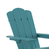 English Elm HDPE Adirondack Chair with Cup Holder and Pull Out Ottoman, All-Weather HDPE Indoor/Outdoor Lounge Chair