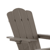 English Elm HDPE Adirondack Chair with Cup Holder and Pull Out Ottoman, All-Weather HDPE Indoor/Outdoor Lounge Chair