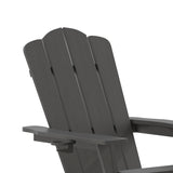 English Elm HDPE Adirondack Chair with Cup Holder and Pull Out Ottoman, All-Weather HDPE Indoor/Outdoor Lounge Chair