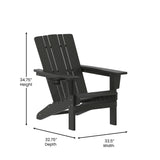 English Elm Adirondack Chair with Cup Holder, Weather Resistant HDPE Adirondack Chair